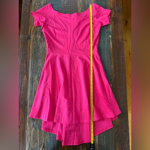 NWT Sarin Mathews Women’s L Pink Casual Dress High Low Cap Sleeve - Picture 4 of 7